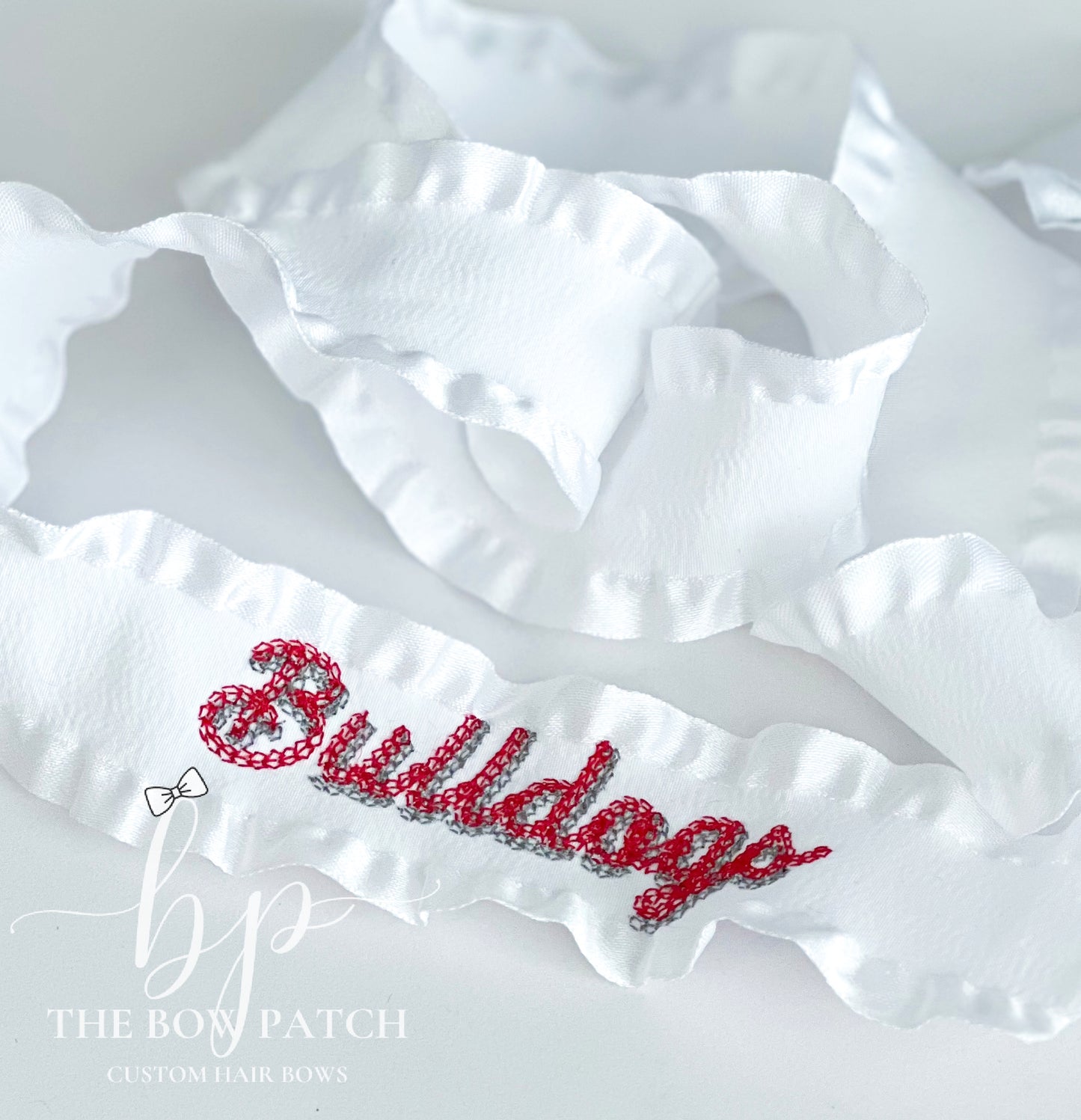 UMS - Bulldogs Embroidered Double Ruffle Ribbon