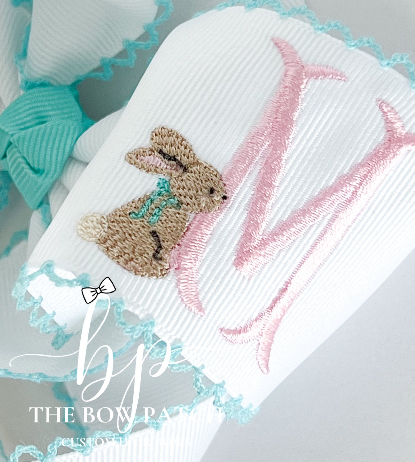 Monogram Bunny Moonstitch Bow