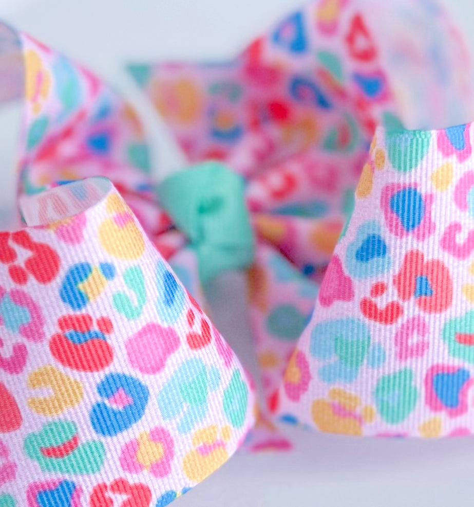 Candy Leopard Boutique Bow
