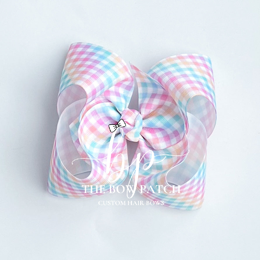 Spring Gingham Boutique Bow