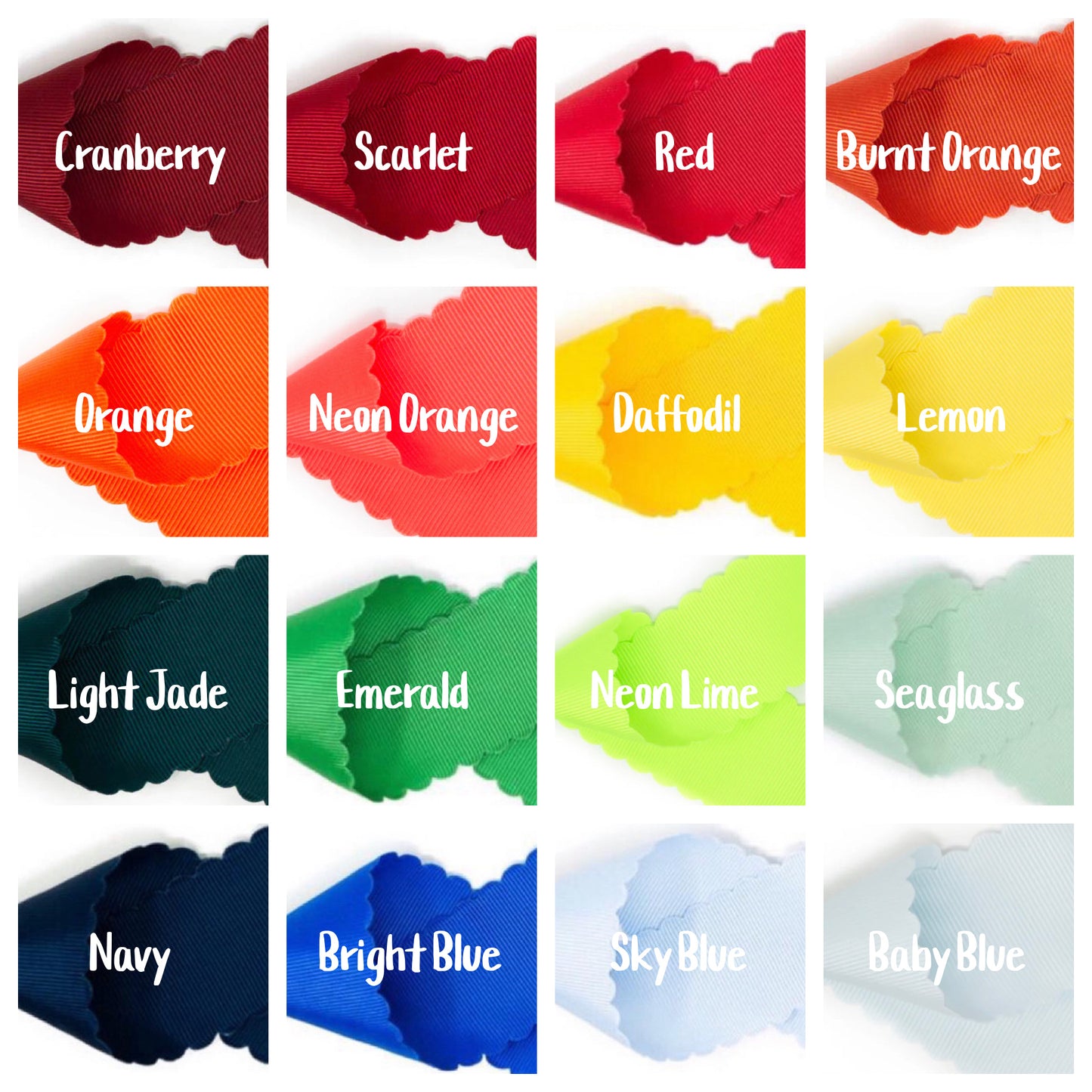 Scalloped Grosgrain Boutique Bow (available in 28 colors)
