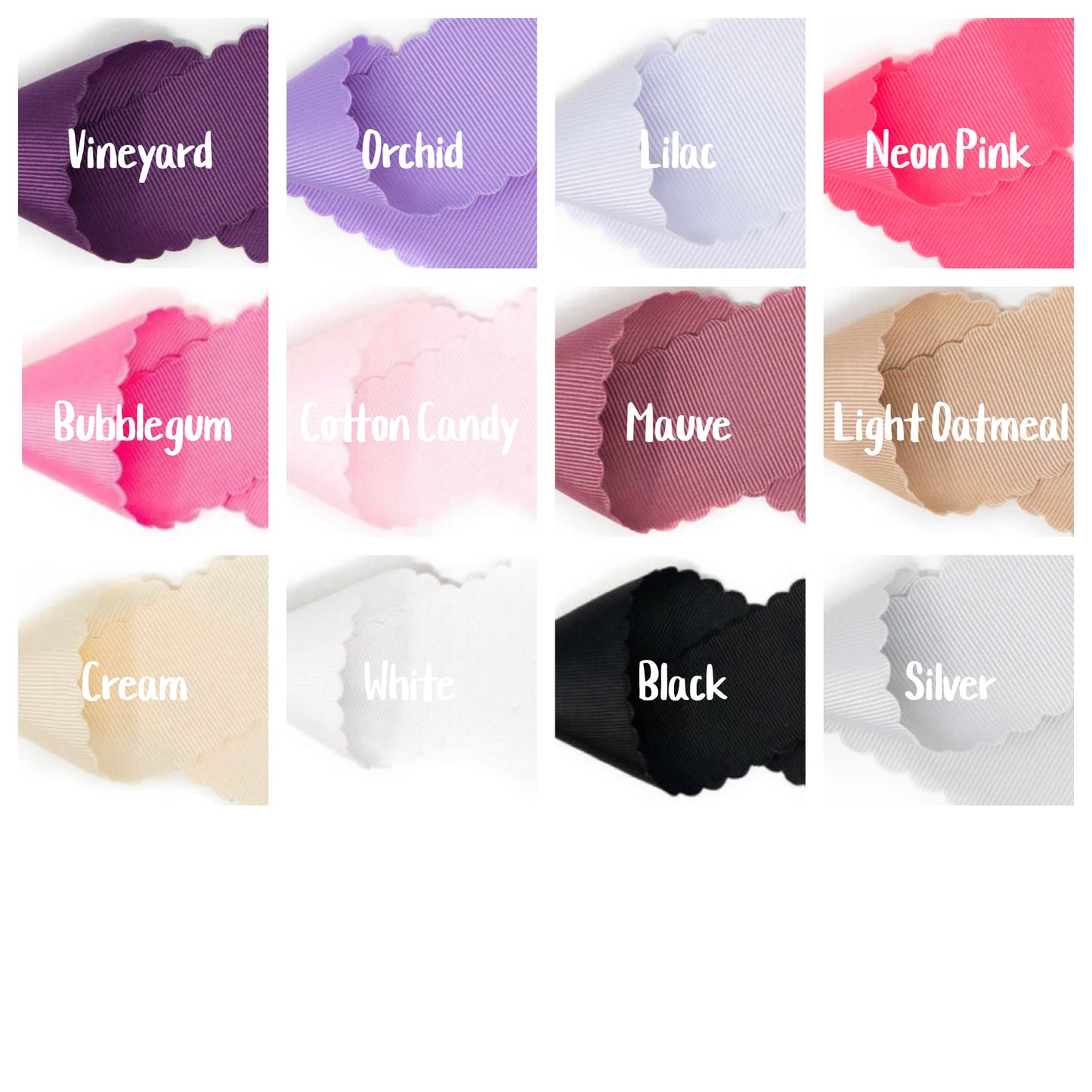 Scalloped Grosgrain Boutique Bow (available in 28 colors)