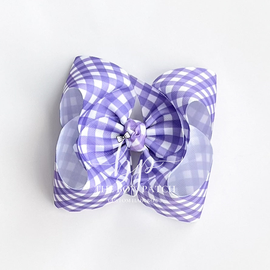 Orchid Gingham Boutique Bow