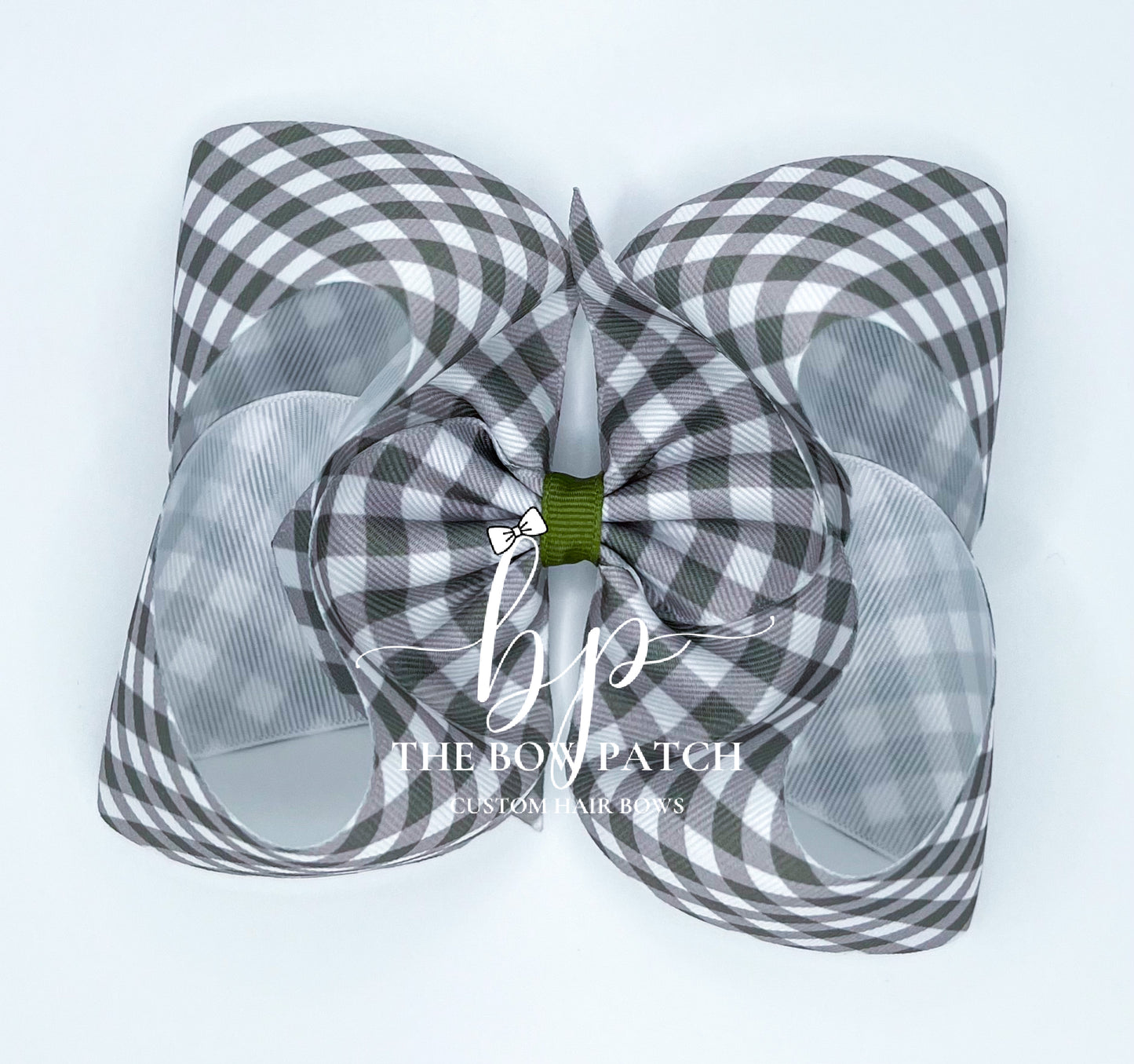 Moss Gingham Bow