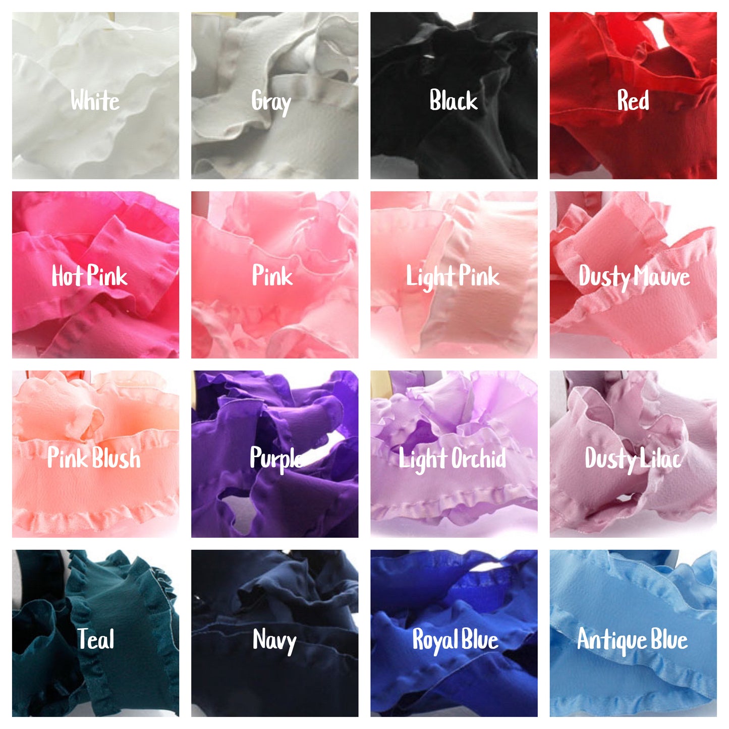 Double Ruffle Schoolgirl Bow (27 color options)