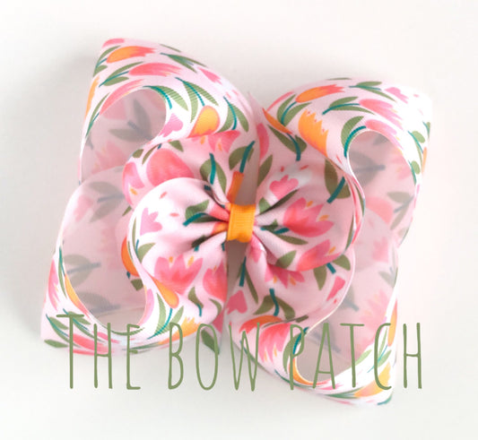 Spring Tulips Boutique Bow