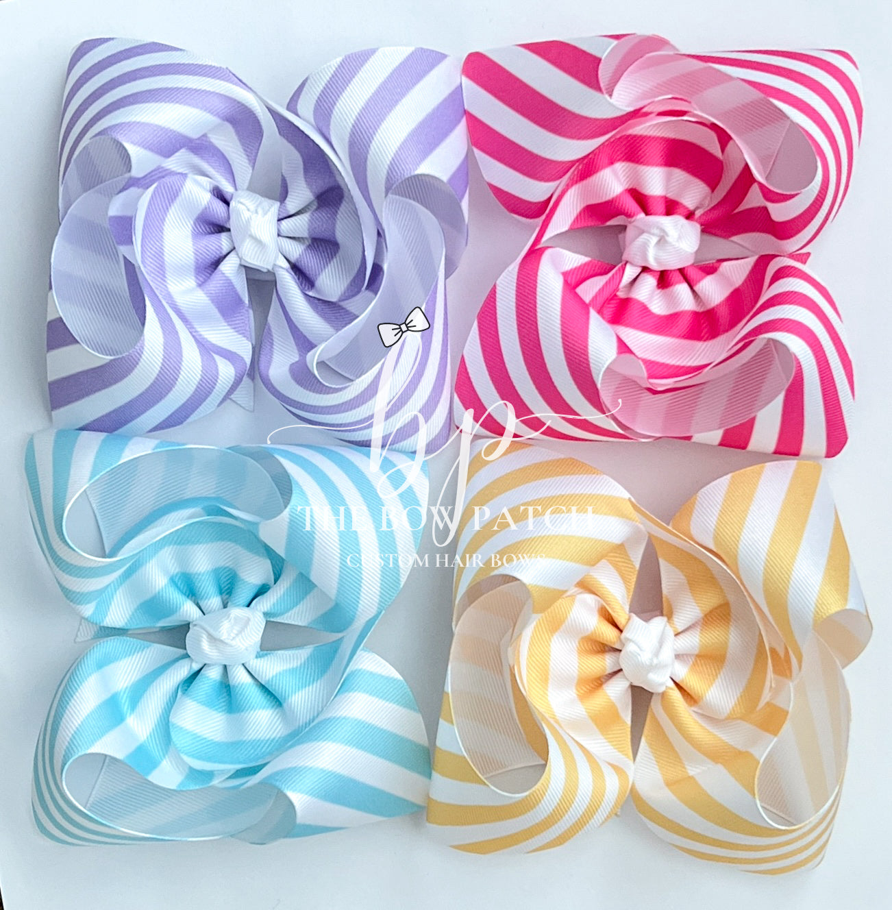 Summer Stripes Boutique Bow (available in 4 colors)