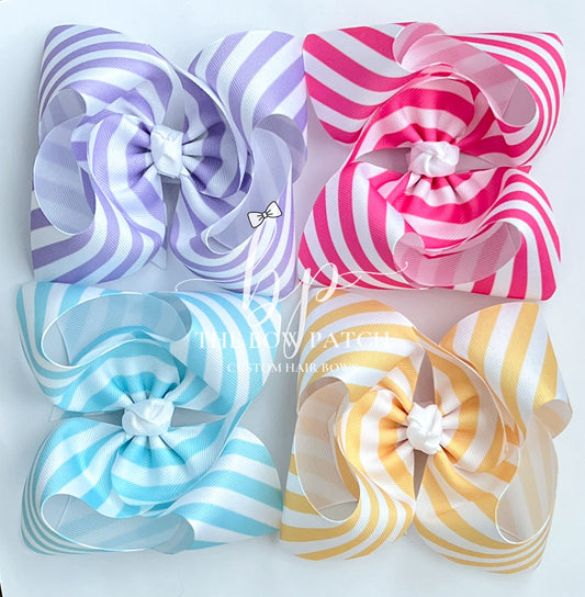 Summer Stripes Boutique Bow (available in 4 colors)