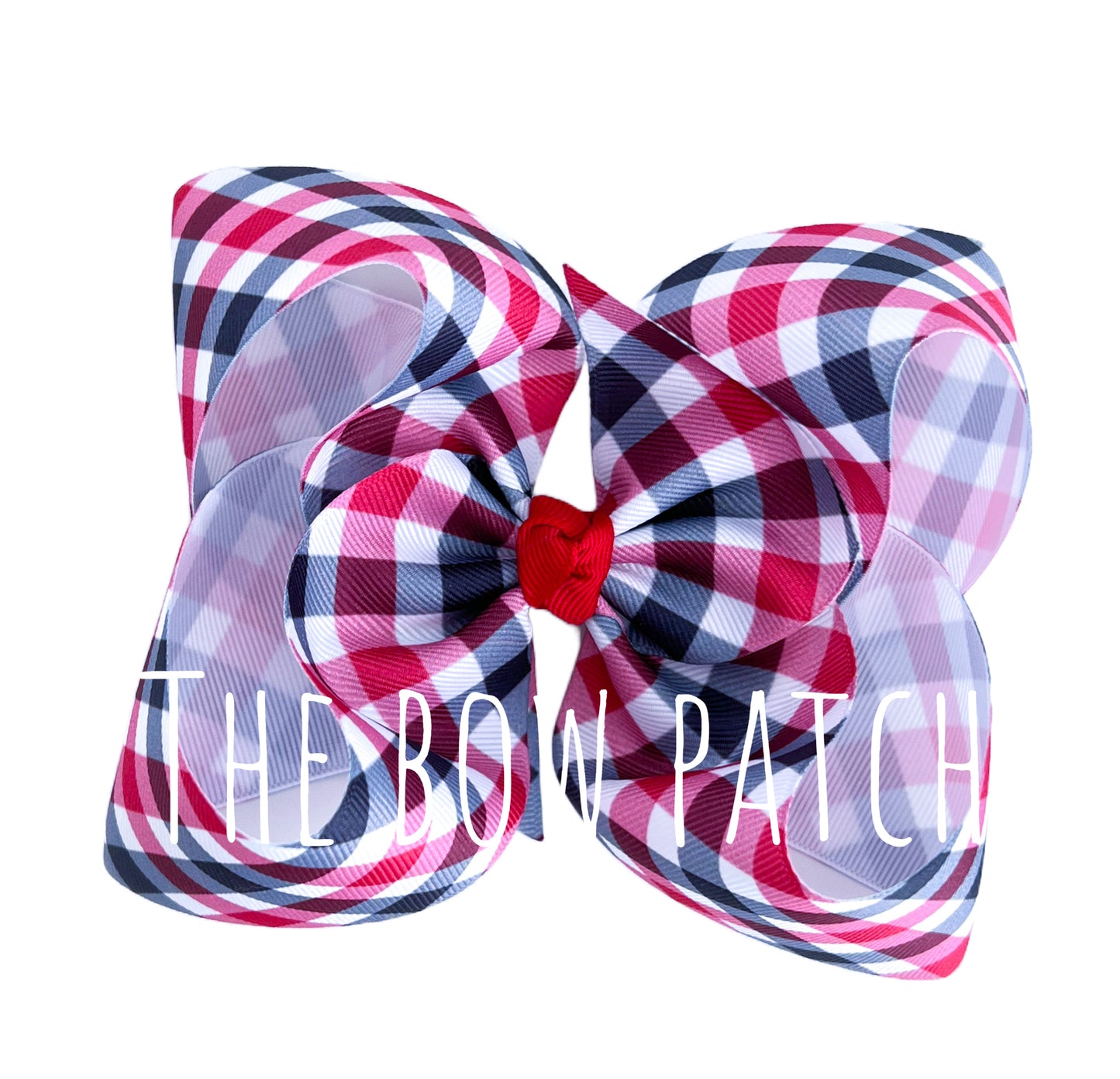 Red / Black / White Gingham Bow