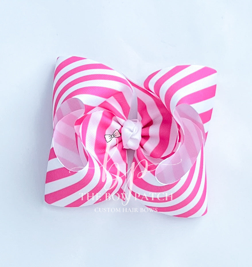 Summer Stripes Boutique Bow (available in 4 colors)