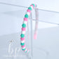 Mint and Pink Pom Pom Headband