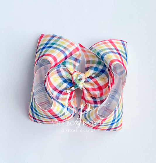 Primary Gingham Boutique Bow