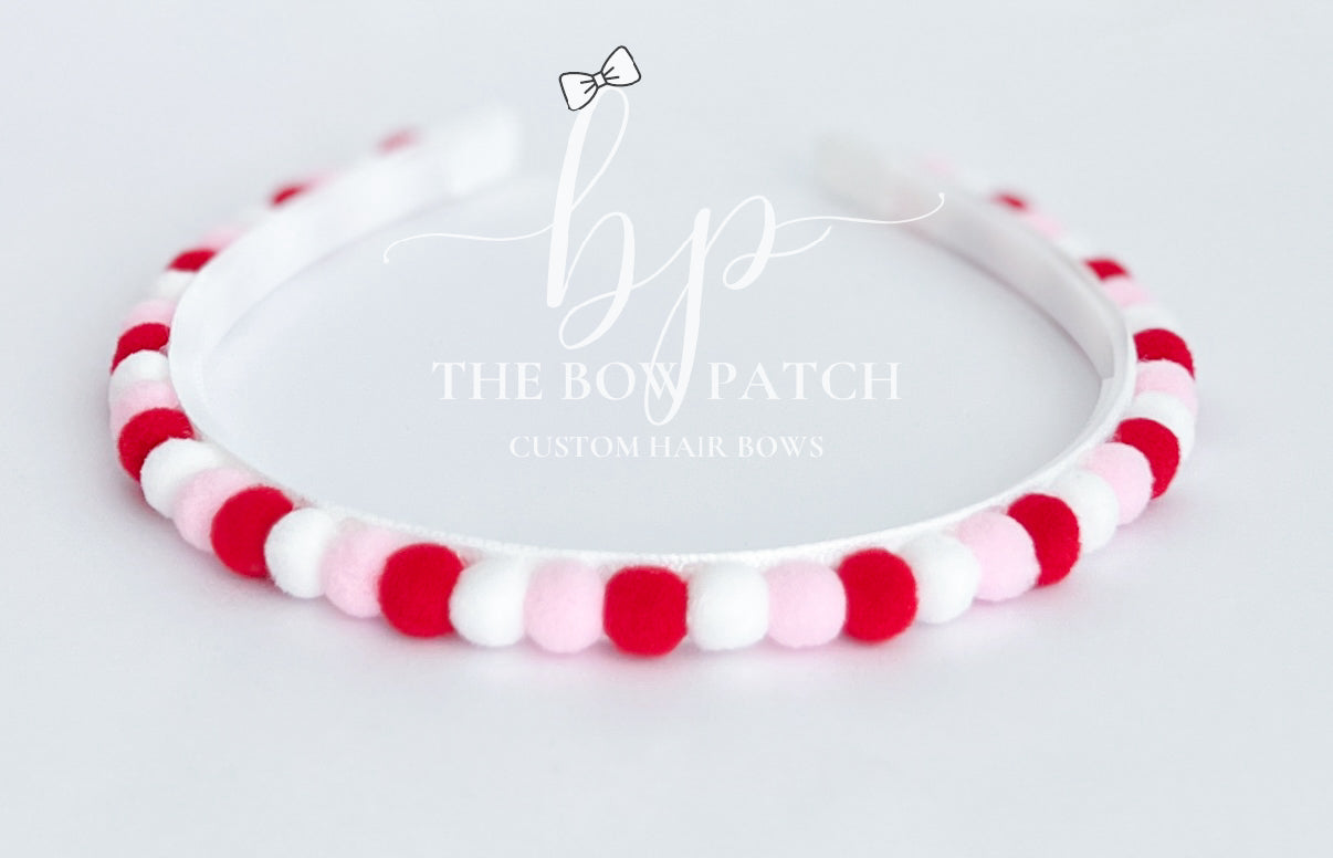 Valentine Pom Pom Headband
