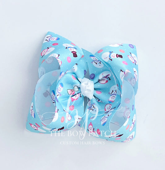 Winter Snowman Boutique Bow