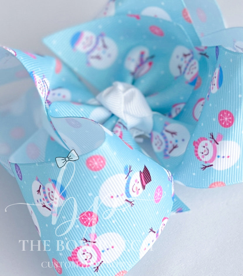 Winter Snowman Boutique Bow
