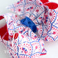 Americana Lace and Red Scallop Boutique Bow