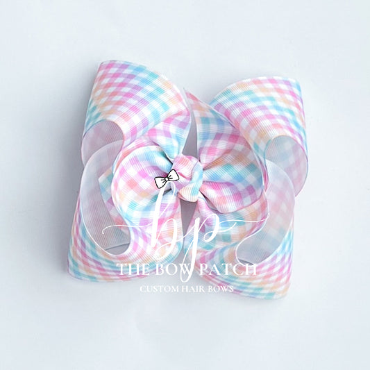 Spring Gingham Boutique Bow