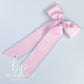 Baby Pink with Light Blue Moonstitch Schoolgirl Bow