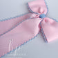 Baby Pink with Light Blue Moonstitch Schoolgirl Bow