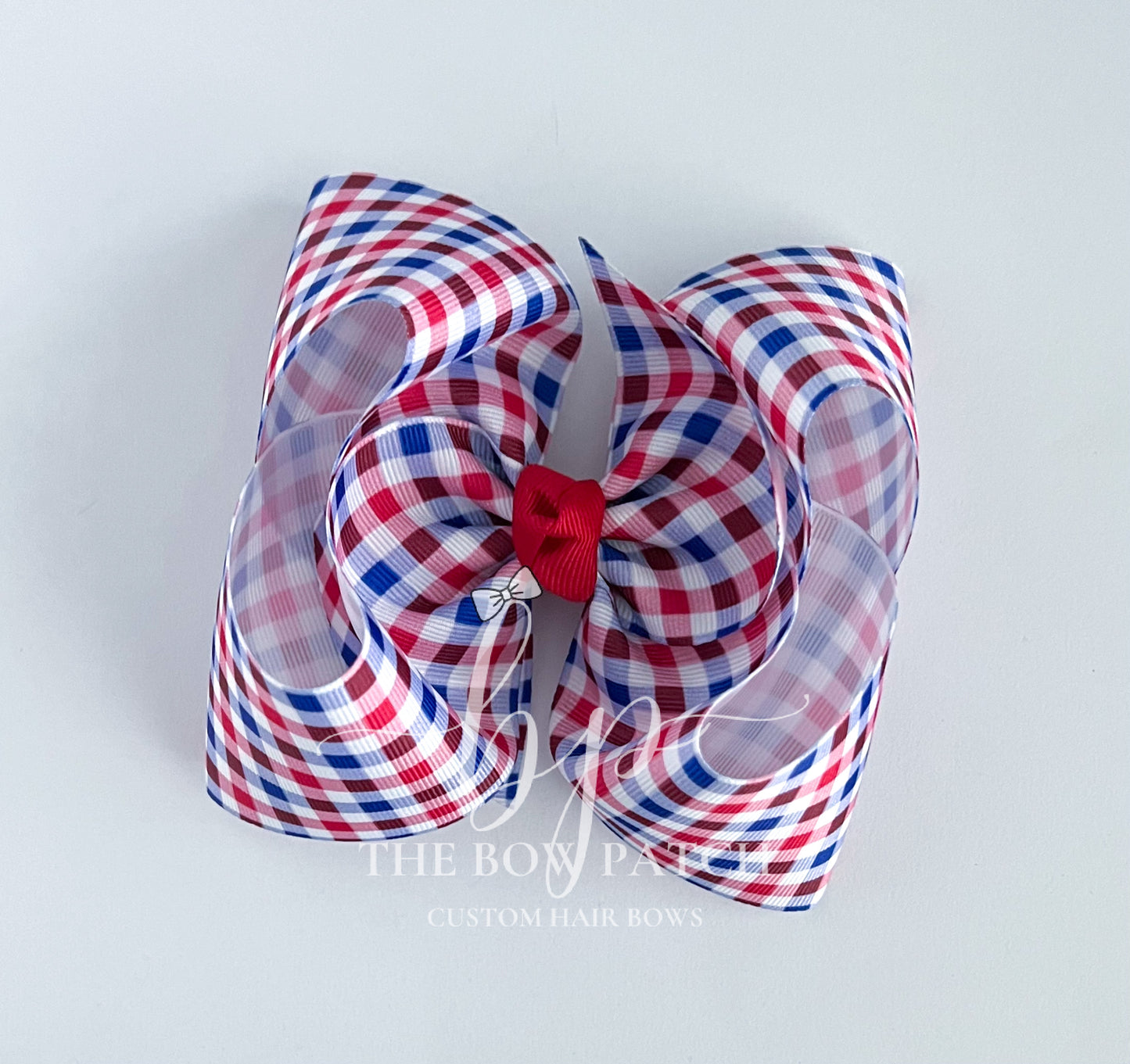 Patriotic Gingham Bow