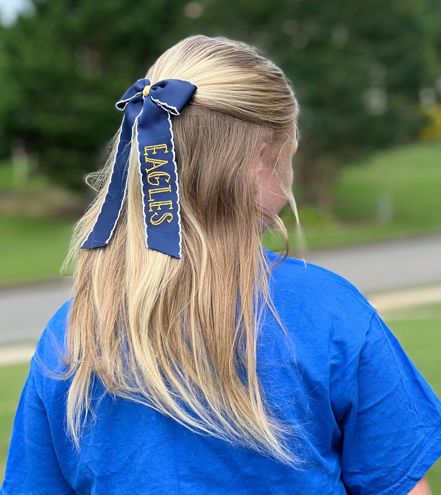 Chestatee Embroidered "Eagles" Schoolgirl Bow