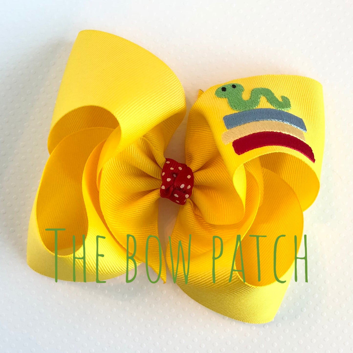 Embroidered Bookworm Boutique Bow