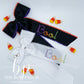 BOO! Embroidered Moonstitch Schoolgirl Bow