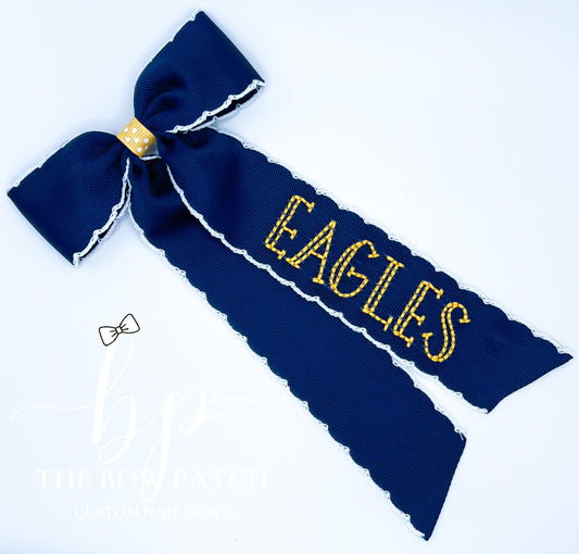 Chestatee Embroidered "Eagles" Schoolgirl Bow