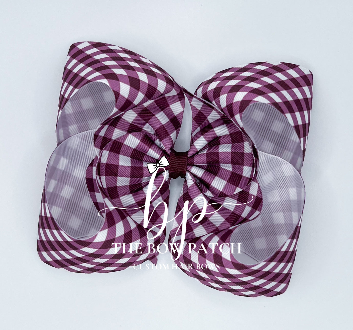 Maroon Gingham Bow