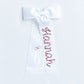 Peppermint Twist Monogram Schoolgirl Bow