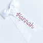 Peppermint Twist Monogram Schoolgirl Bow
