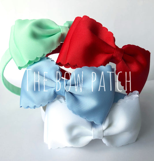 Scallop Grosgrain Tuxedo Headband