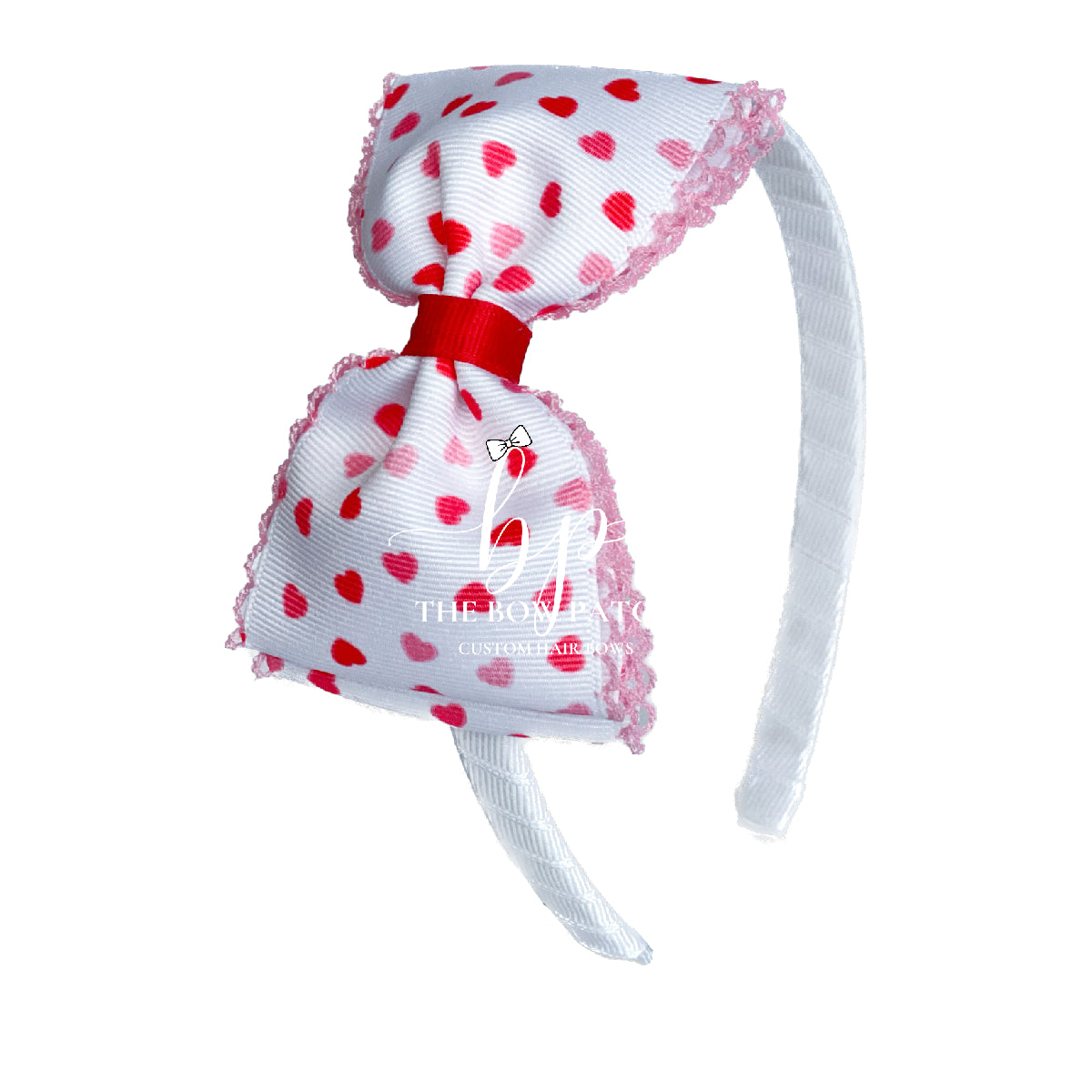 Mini Heart Moonstitch Tuxedo Headband