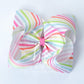 Pastel Rainbow Stripe Bow