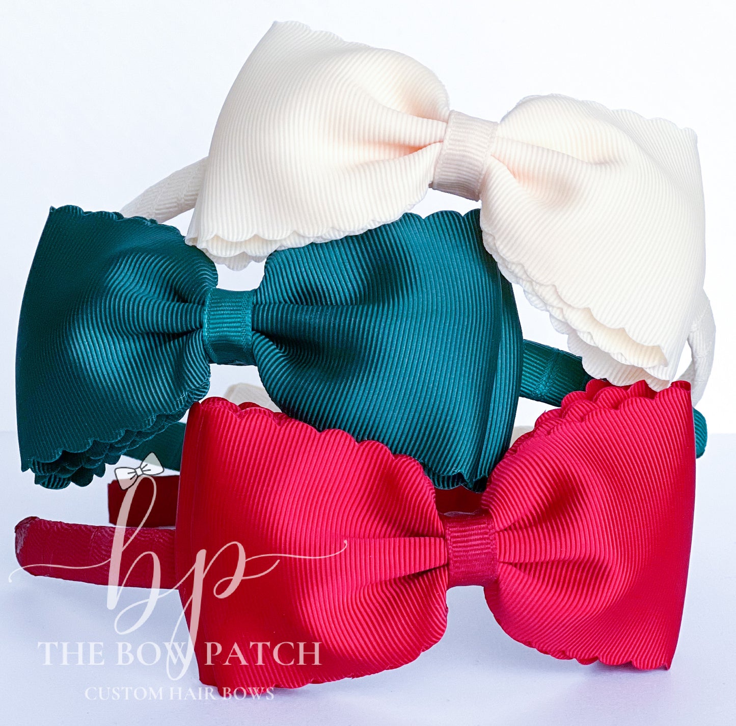 Scallop Grosgrain Tuxedo Headband